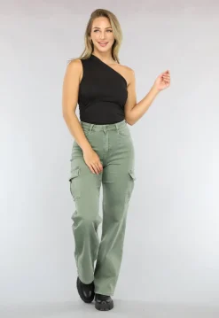 Zwarte Geplooide One Shoulder Top