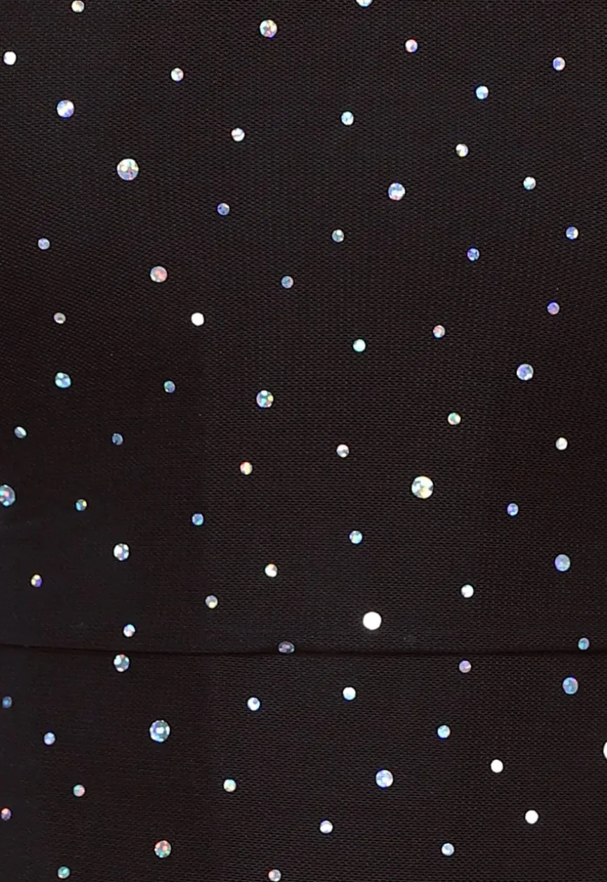 Zwarte Glitter Korset Top