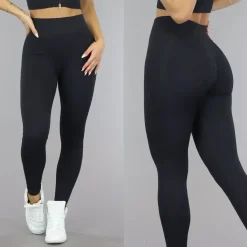 Zwarte Grove Rib Sport Legging met Scrunch