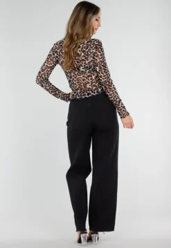 Zwarte High Waist Jeans met Rechte Pijpen