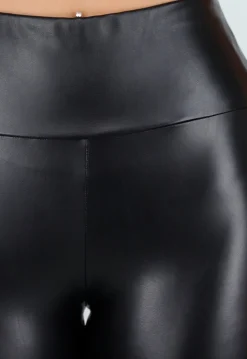 Zwarte High Waist Leatherlook Legging