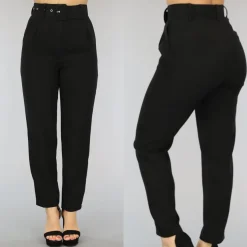 Zwarte High Waist Pantalon met Riem