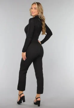 Zwarte High Waist Pantalon met Riem