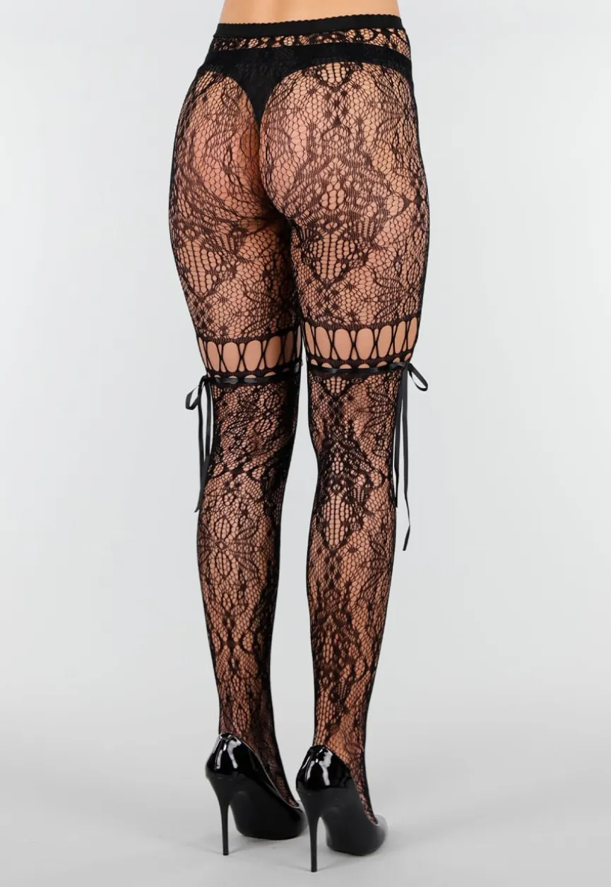 Zwarte Kanten Fishnet Panty
