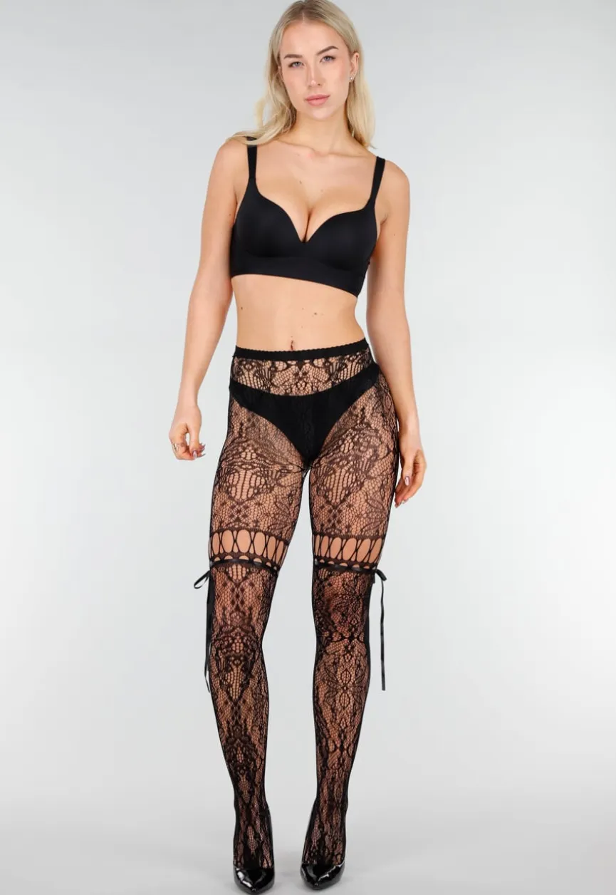 Zwarte Kanten Fishnet Panty