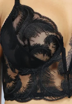 Zwarte Kanten Lingerie Set met Handschoenen