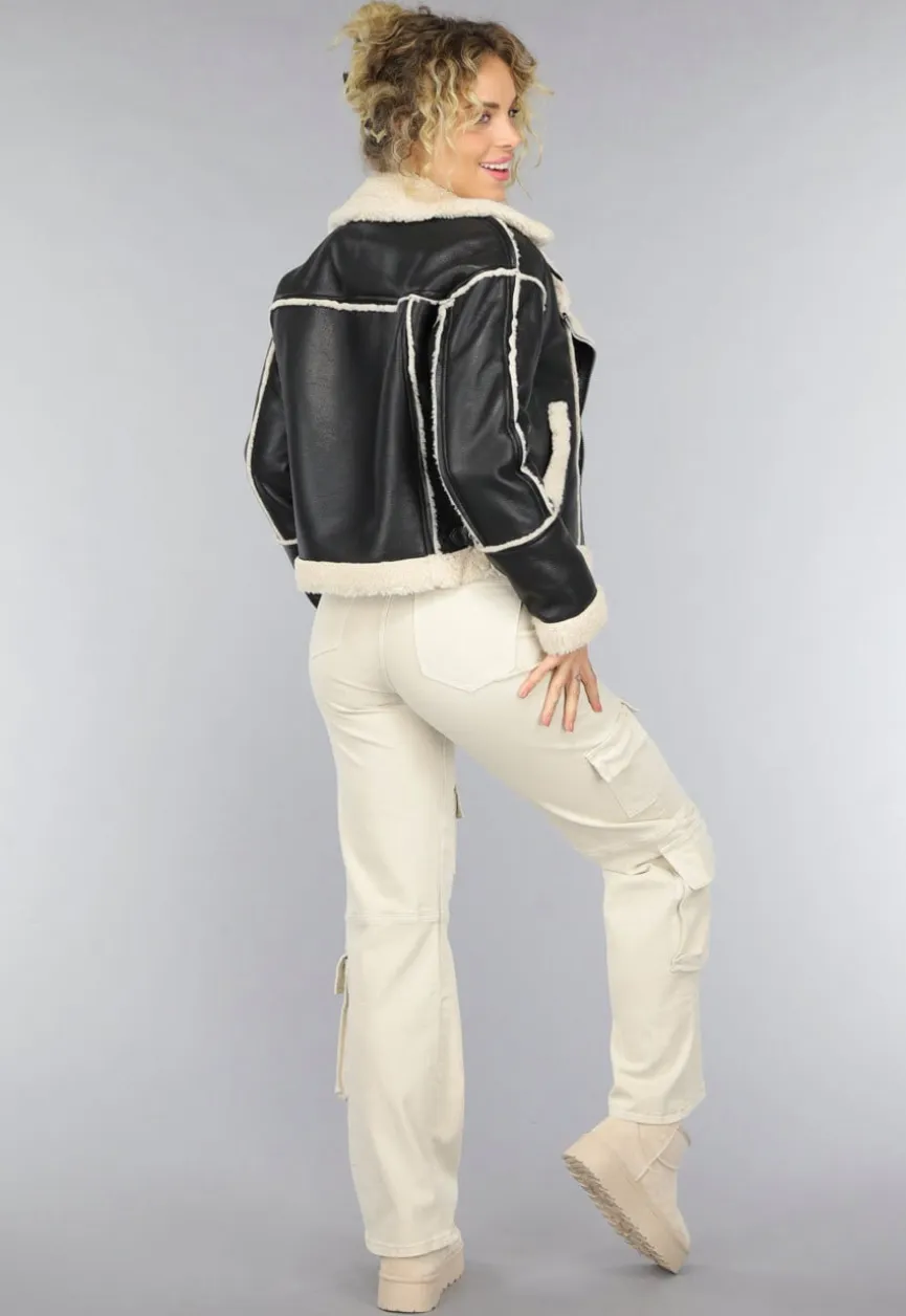 Zwarte Lammy Biker Jas