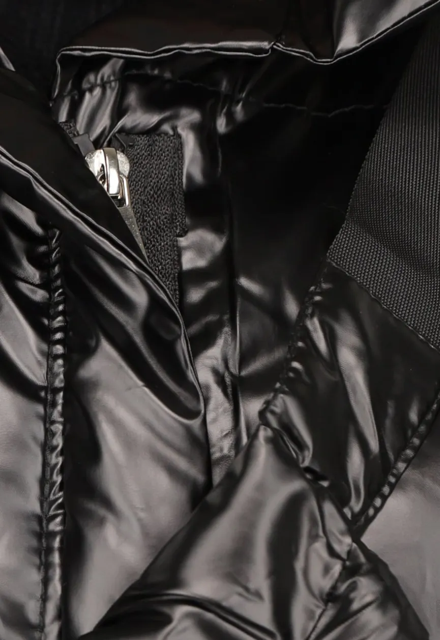 Zwarte Lederlook Bodywarmer met Tasje