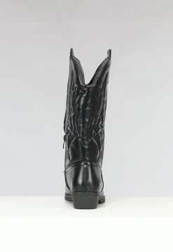 Zwarte Lederlook Cowboylaarzen