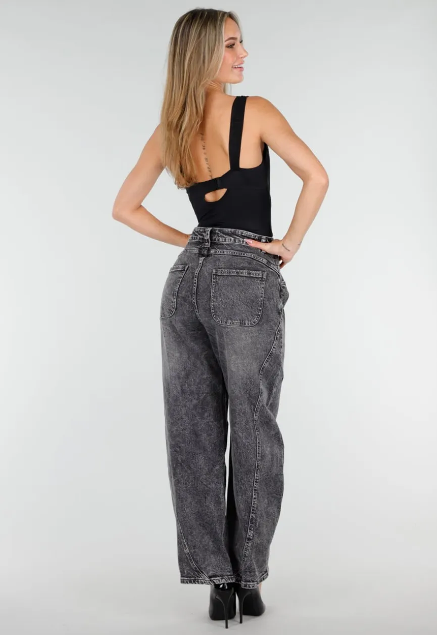 Zwarte Lingerie Mesh Body met One Shoulder en Kantaccenten
