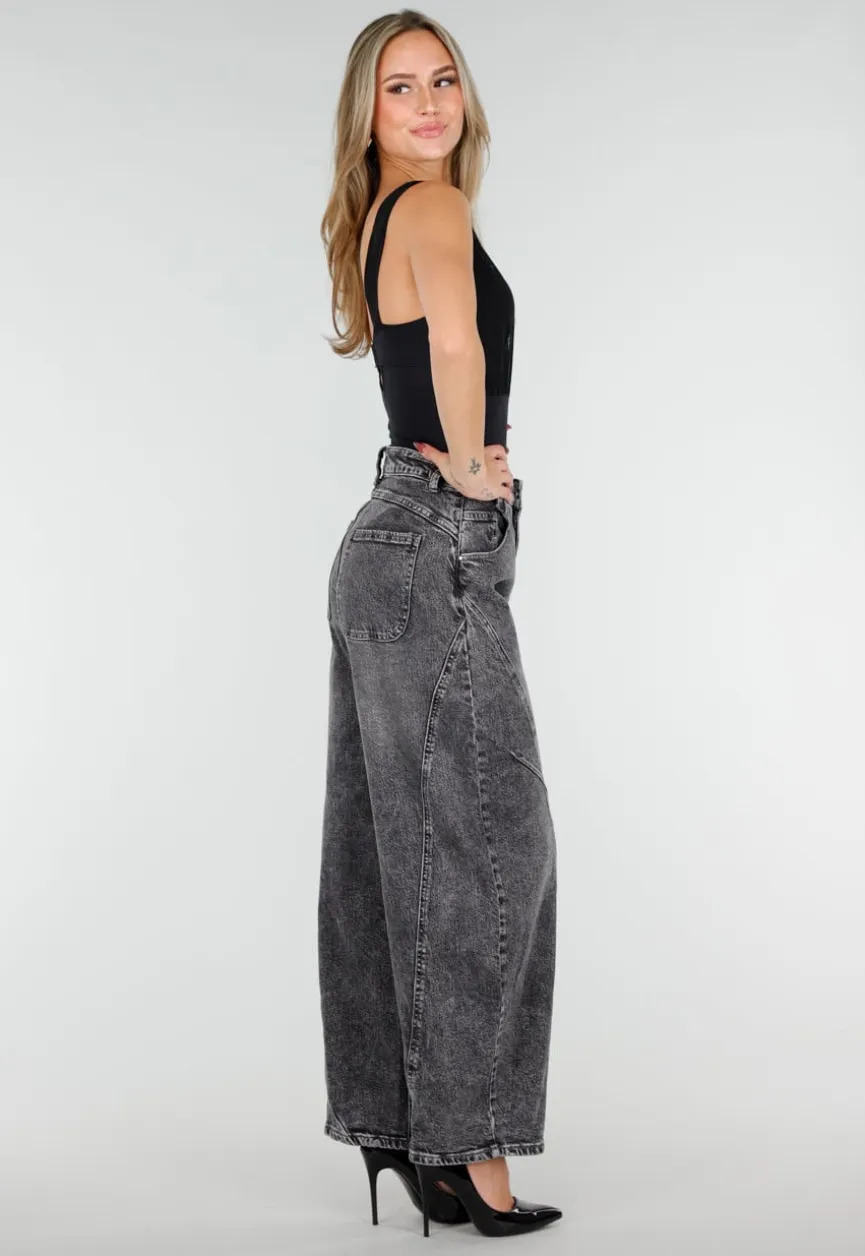 Zwarte Lingerie Mesh Body met One Shoulder en Kantaccenten