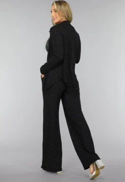 Zwarte Longsleeve Glitter Blouse