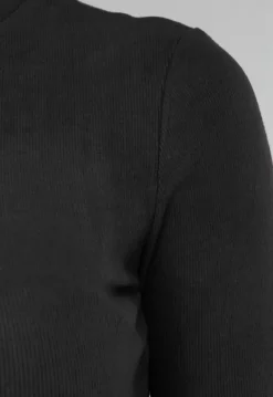 Zwarte Longsleeve Top met Col