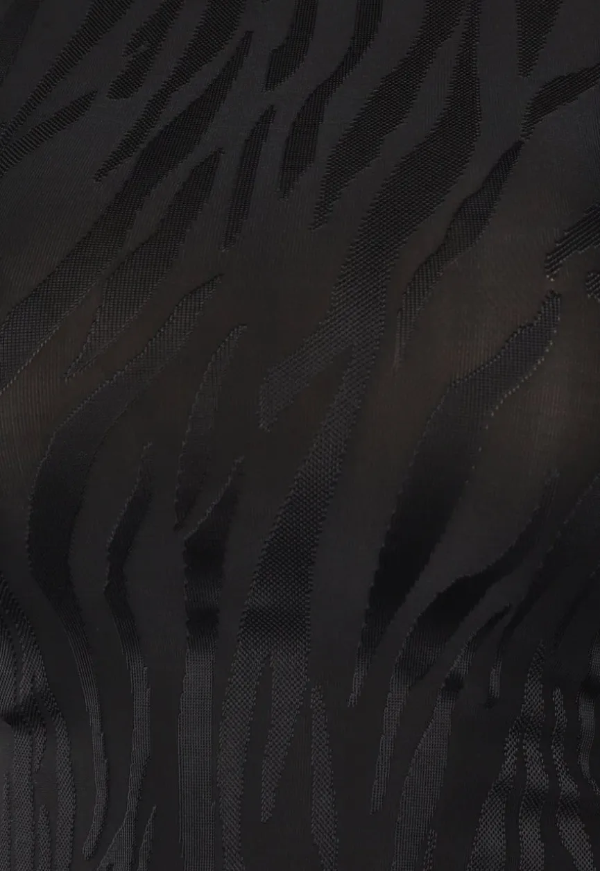 Zwarte Longsleeve Zebra Print Top