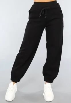 Zwarte Lounge Broek met Grote Elastische Band
