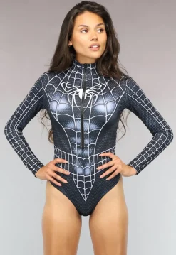 Zwarte Marvel Venom Bodysuit met Rits