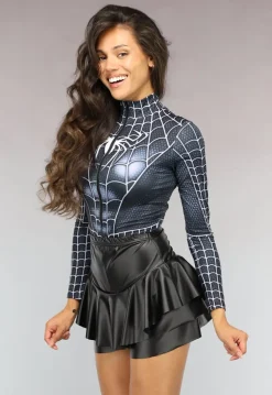 Zwarte Marvel Venom Bodysuit met Rits