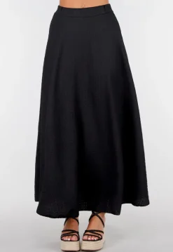 Zwarte Maxi Set met V-Hals en Stretch