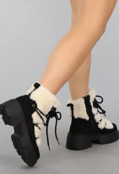 Zwarte met Bont Gevoerde Snowboots