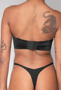 Zwarte Naadloze Push Up Bh met Afneembare bandjes