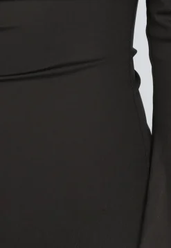Zwarte Off Shoulder Jurk met Wijduitlopende Mouwen