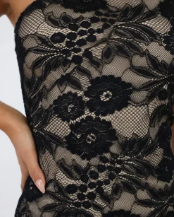 Zwarte One Shoulder Kant Top met Stretch