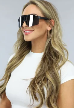 Zwarte Oversized Spiegelbril