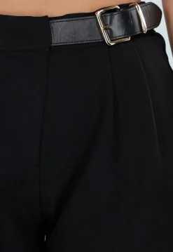 Zwarte Pantalon met Goudkleurige Gesp