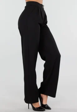 Zwarte Pantalon met Goudkleurige Gesp