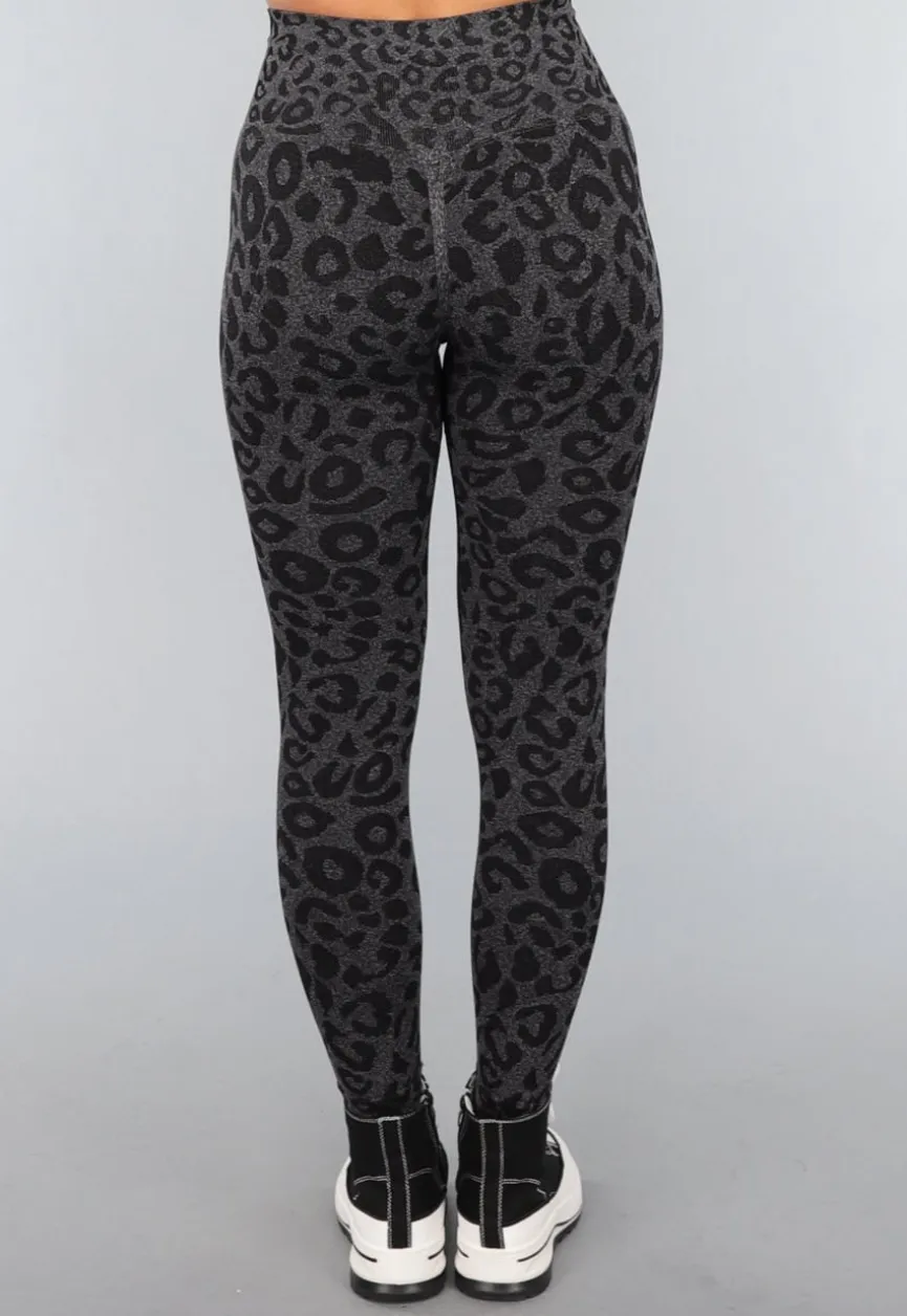 Zwarte Panterprint Gym Legging met Stretch