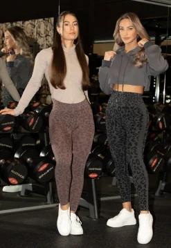 Zwarte Panterprint Gym Legging met Stretch