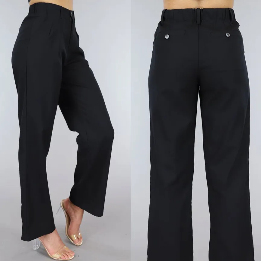 Zwarte Paperbag Broek met Geplooide Taille
