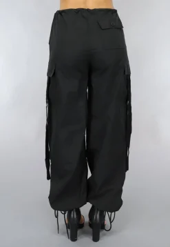 Zwarte Parachute Cargo Broek met Zakken