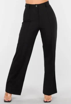 Zwarte Petite Super Stretch Pantalon met Riemlusjes