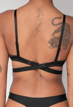 Zwarte Push Up BH met Lage Uitsnede en Beugels