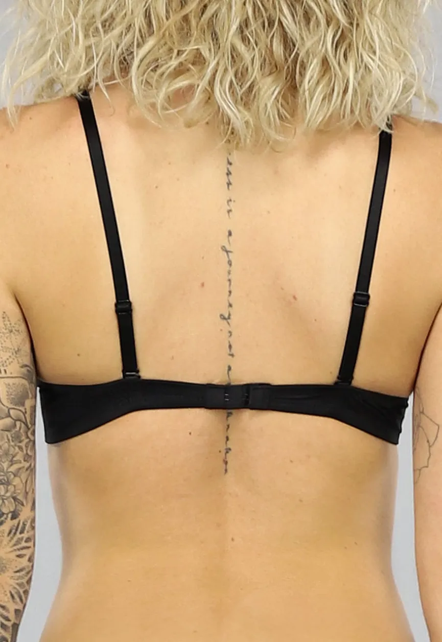 Zwarte Push Up BH met Lage Uitsnede en Beugels