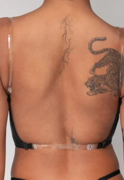 Zwarte Push Up BH met V Hals en Lage Rug
