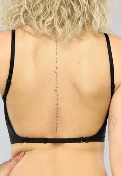 Zwarte Push Up BH met V Hals en Lage Rug