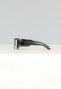 Zwarte Rave Bril met Spiegelglas
