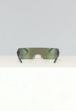 Zwarte Rave Bril met Spiegelglas