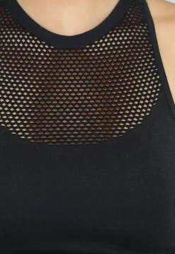 Zwarte Rave Top met Fishnet Detail