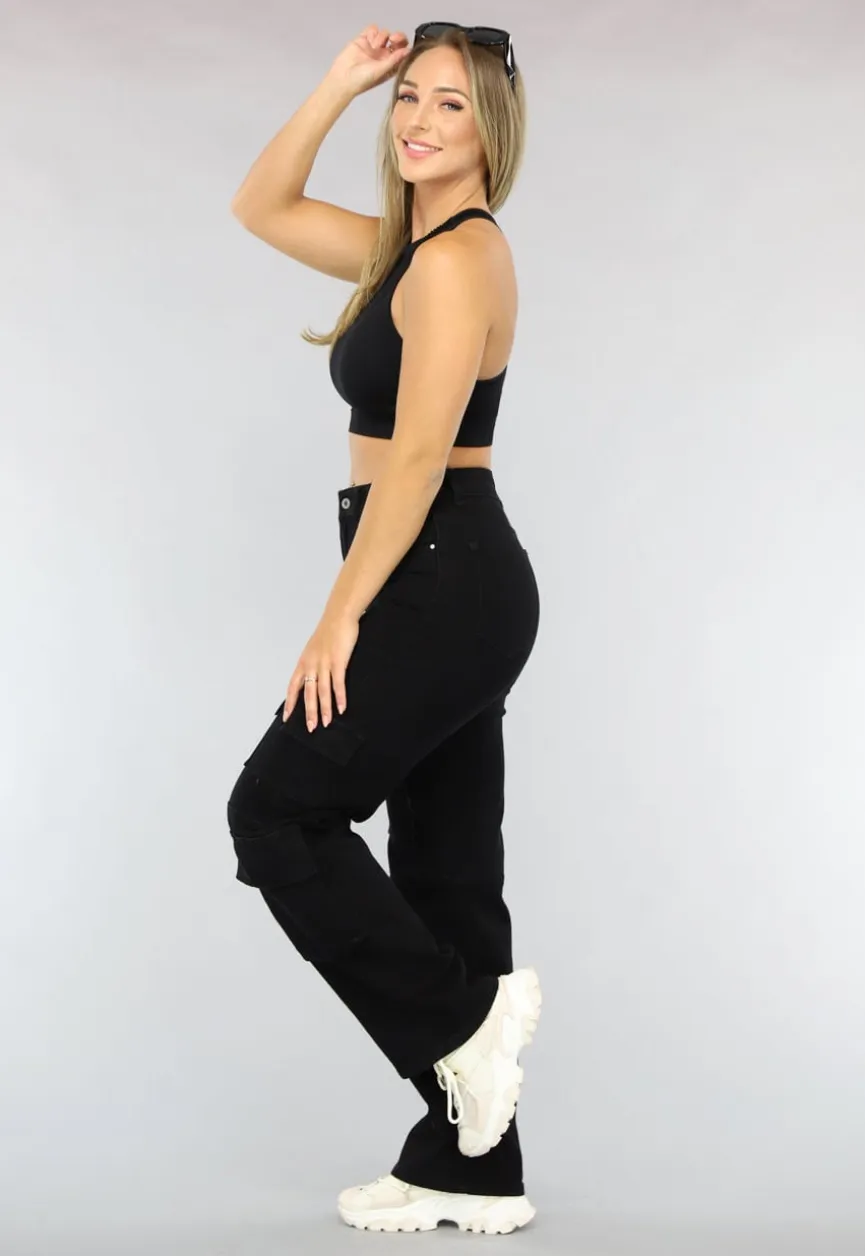 Zwarte Rave Top met Fishnet Detail