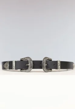 Zwarte Riem met Dubbele Gesp