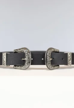 Zwarte Riem met Dubbele Gesp