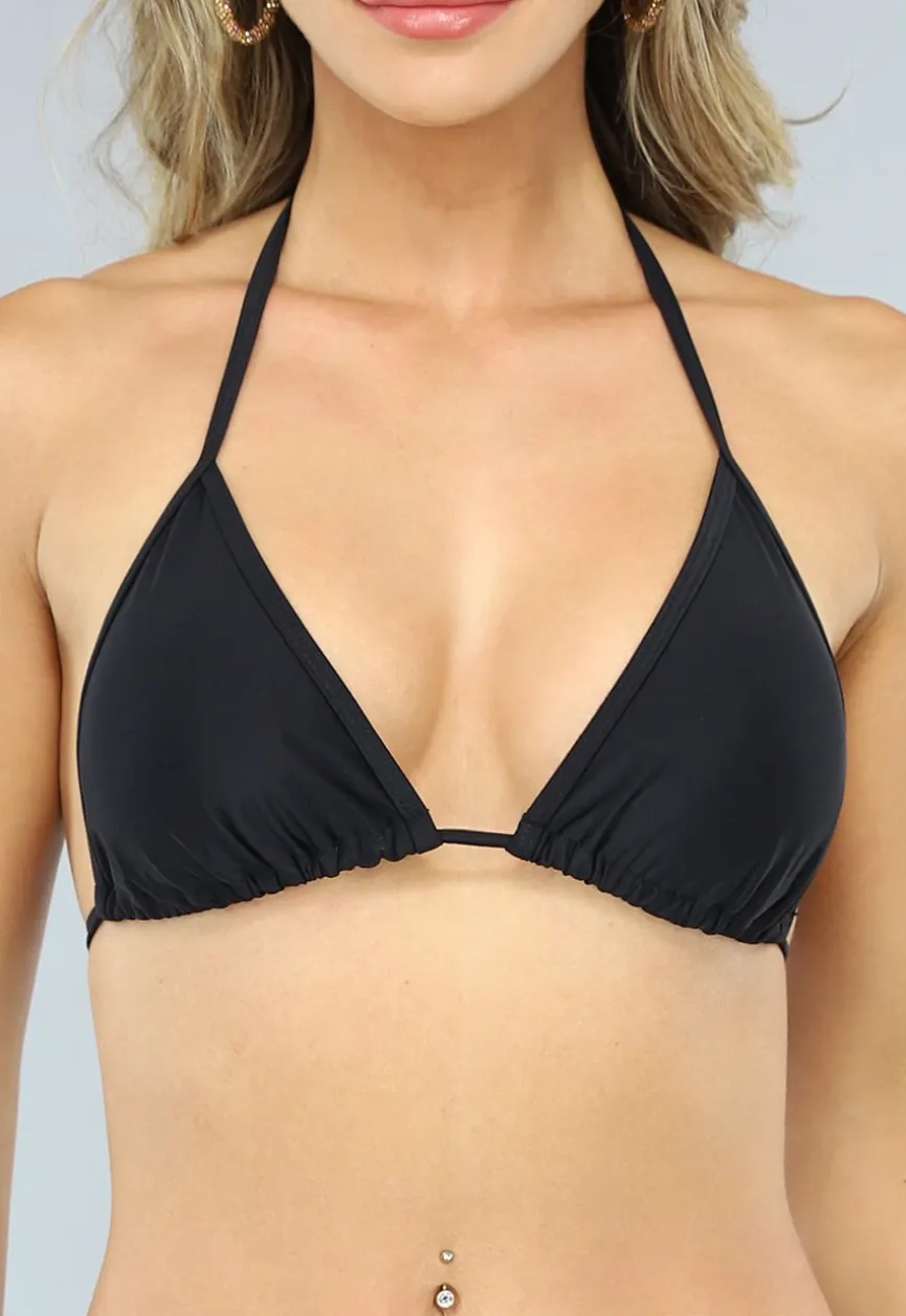 Zwarte Sexy Triangel Bikinitop