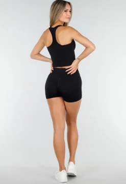 Zwarte Shapewear Short met Hoge Taille en Stretch
