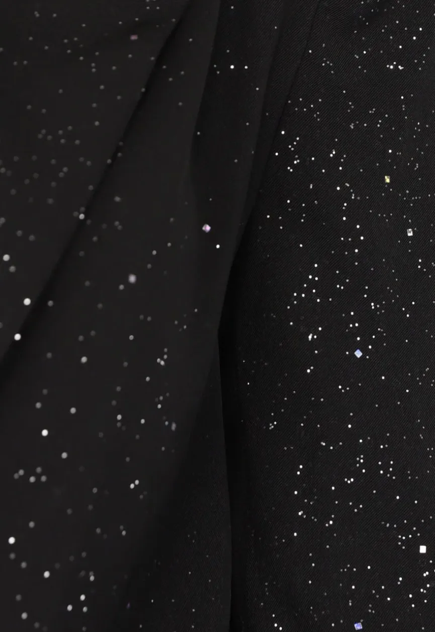 Zwarte Skort met Glitters en Twist Detail
