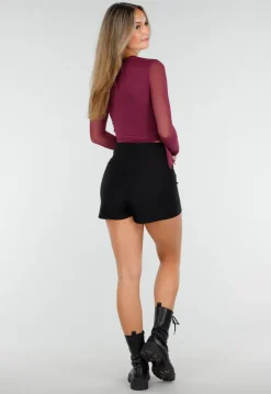 Zwarte Skort met Stretch en Splitjes