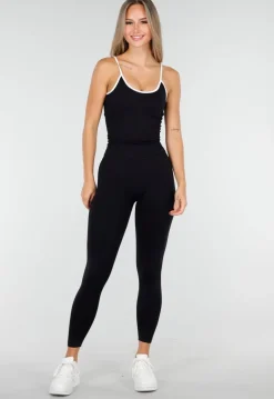 Zwarte Sportlegging met Hoge Taille en Stretch