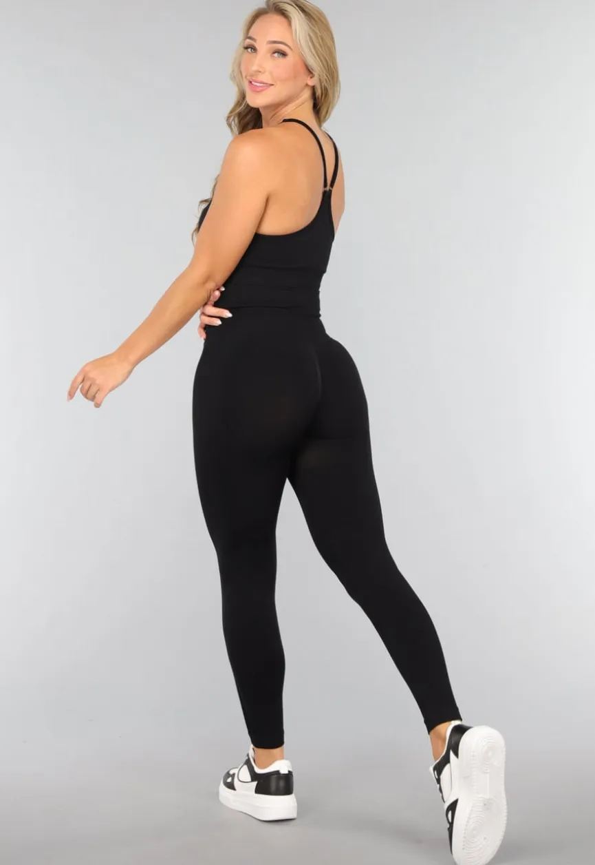 Zwarte Sportlegging met Scrunch